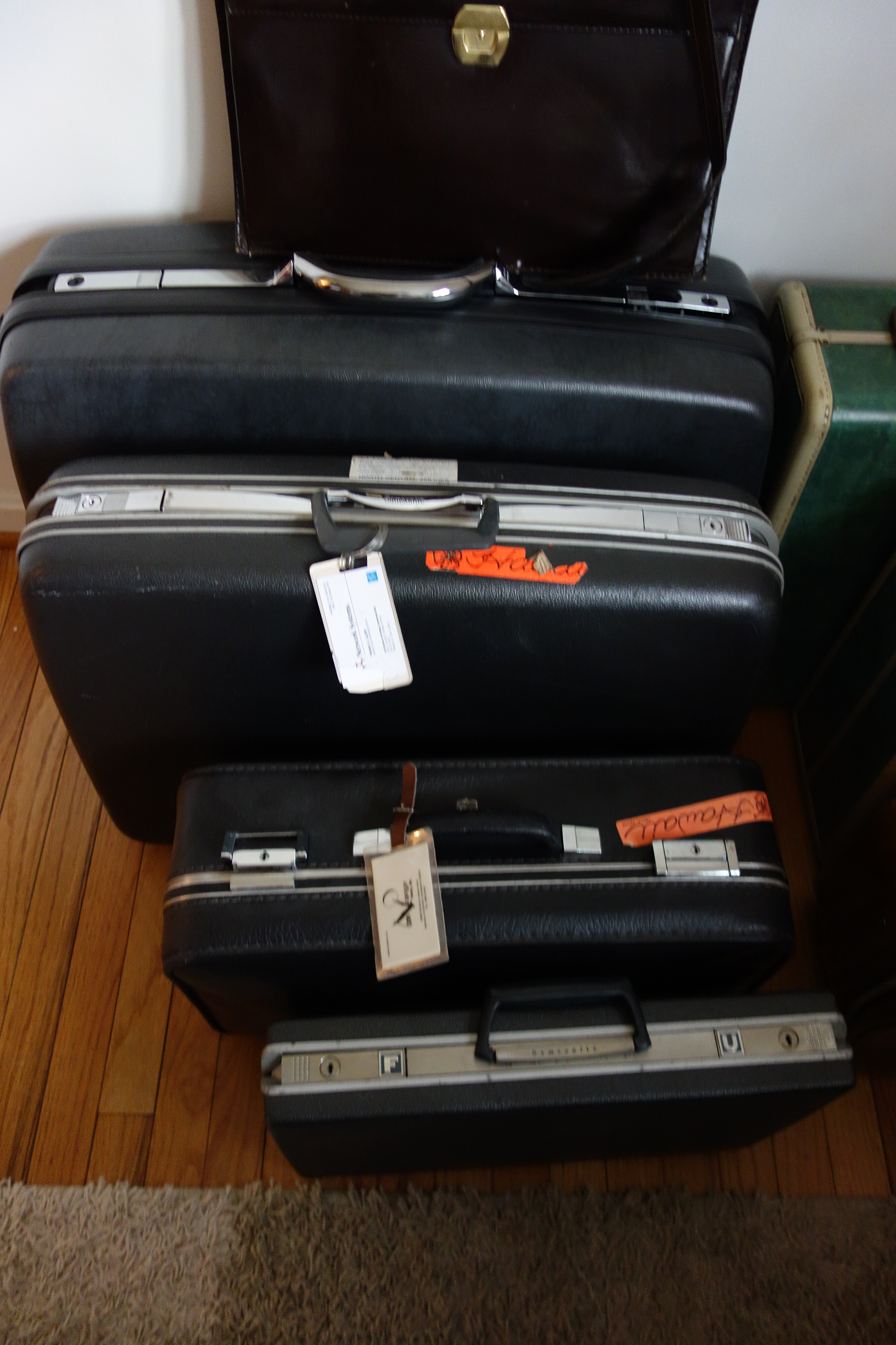 Nine Pieces of Vintage Luggage