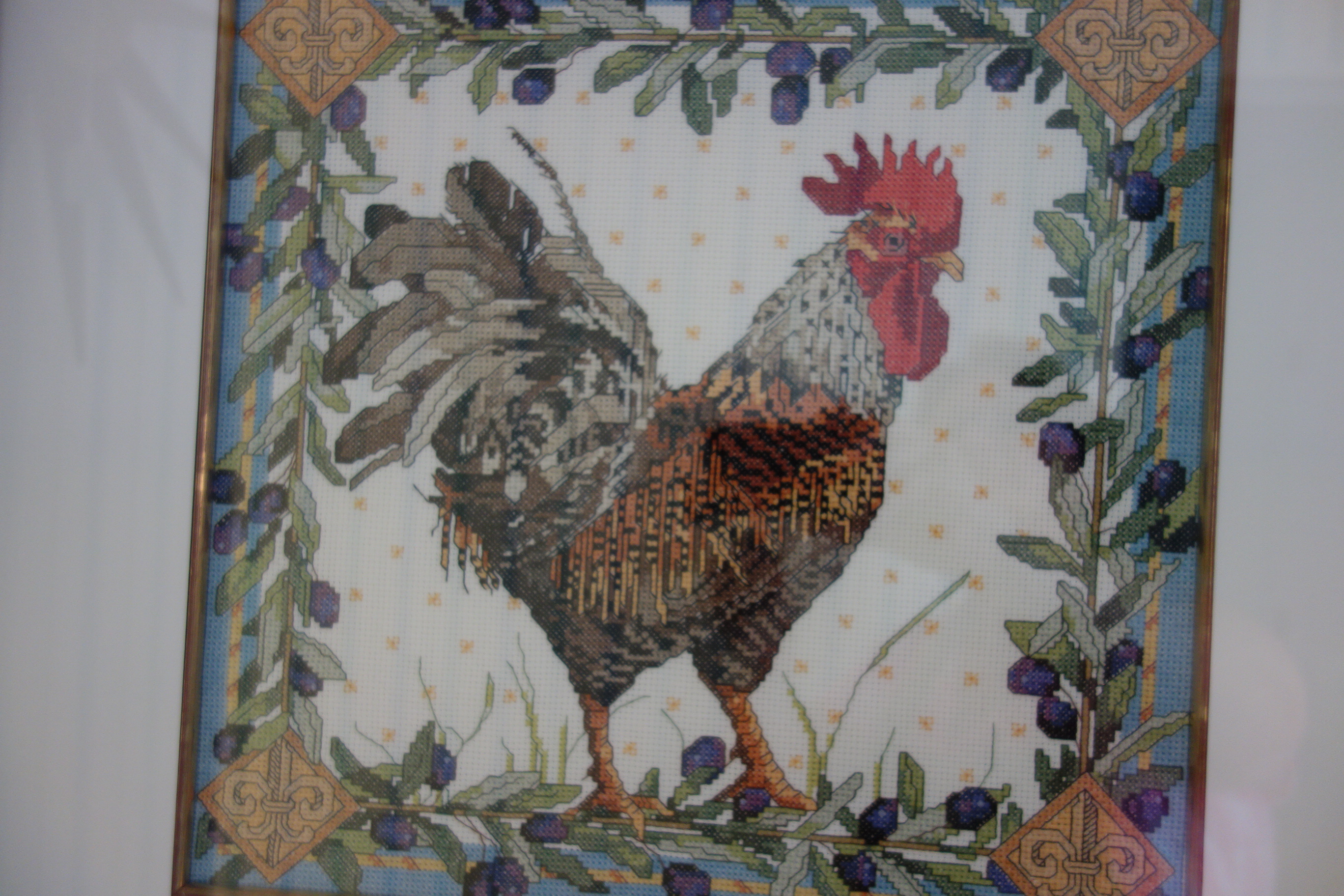 Tall Artificial Tree, Hen Cross Stitch, Side Chair and More