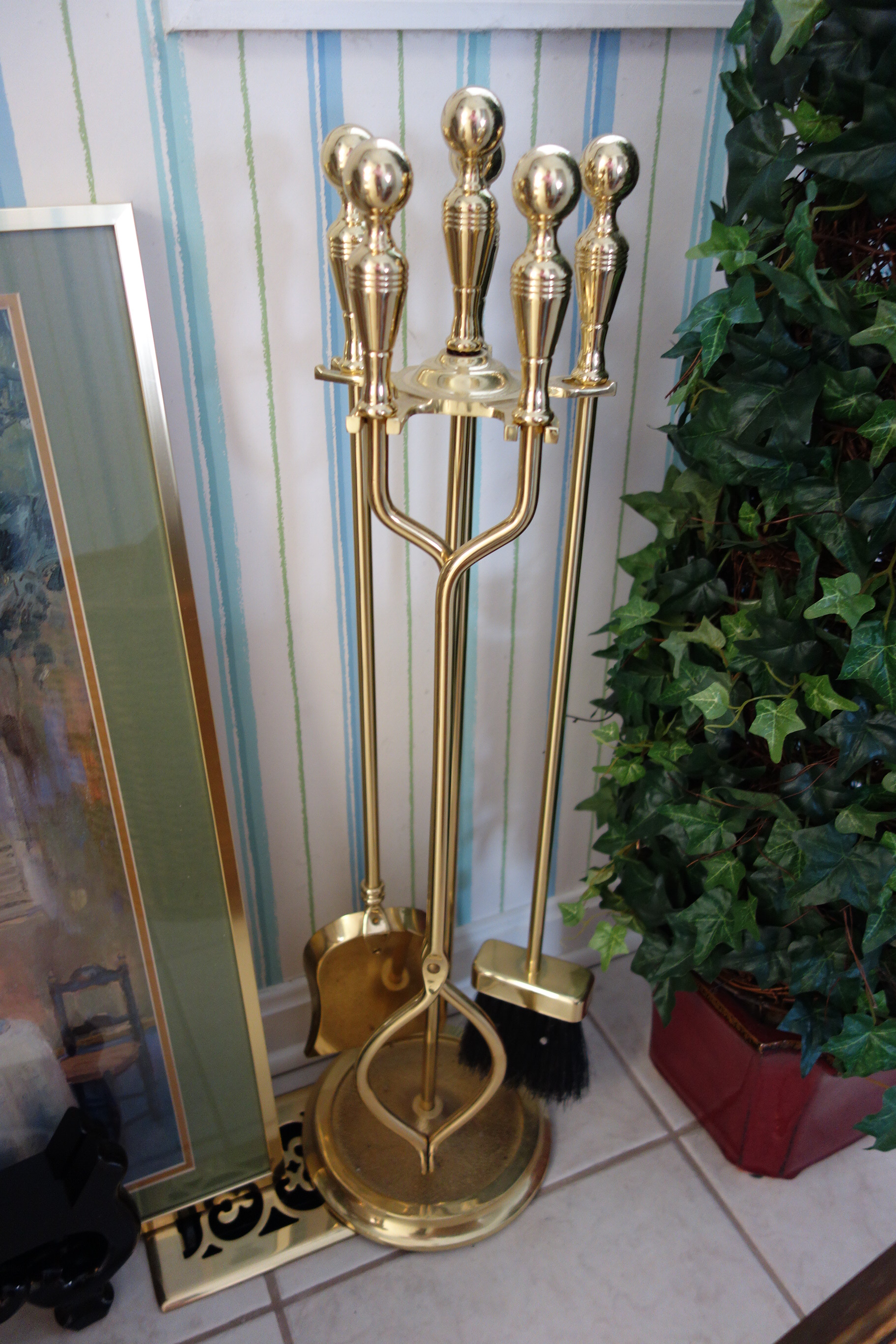 Tall Artificial Tree, Hen Cross Stitch, Side Chair and More