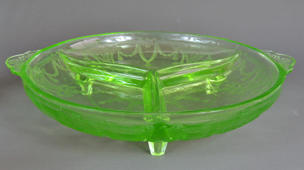 Antique and Vintage Glassware Including Vasoline Glass and Ruby Flash