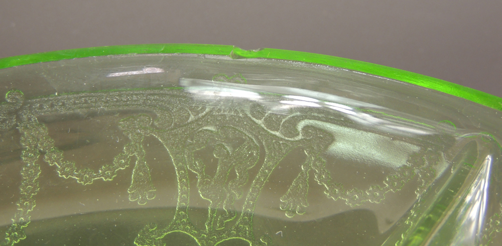 Antique and Vintage Glassware Including Vasoline Glass and Ruby Flash