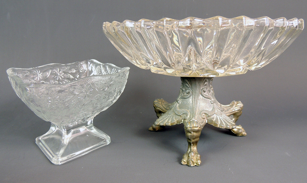 Antique and Vintage Glassware Including Vasoline Glass and Ruby Flash