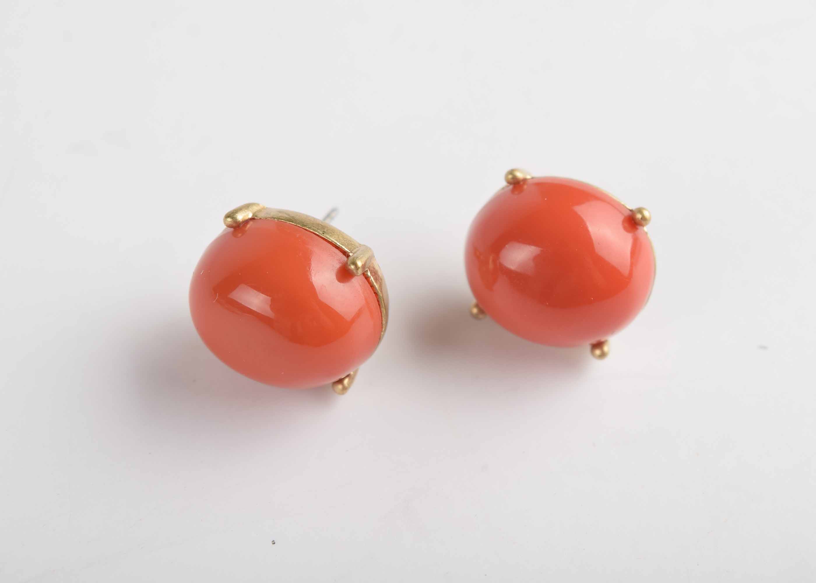 Coral Tone Earrings Trio
