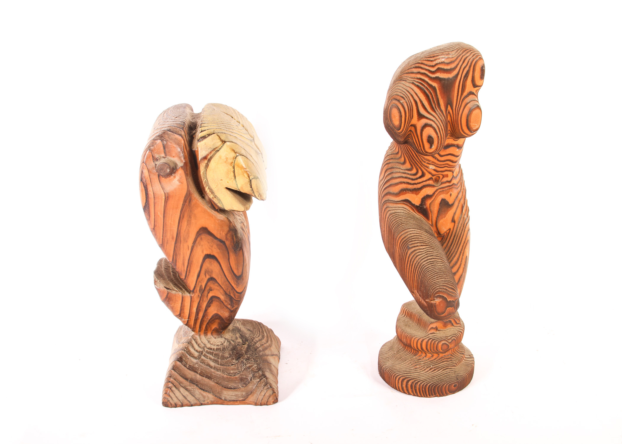 Pair of California Redwood Sculptures