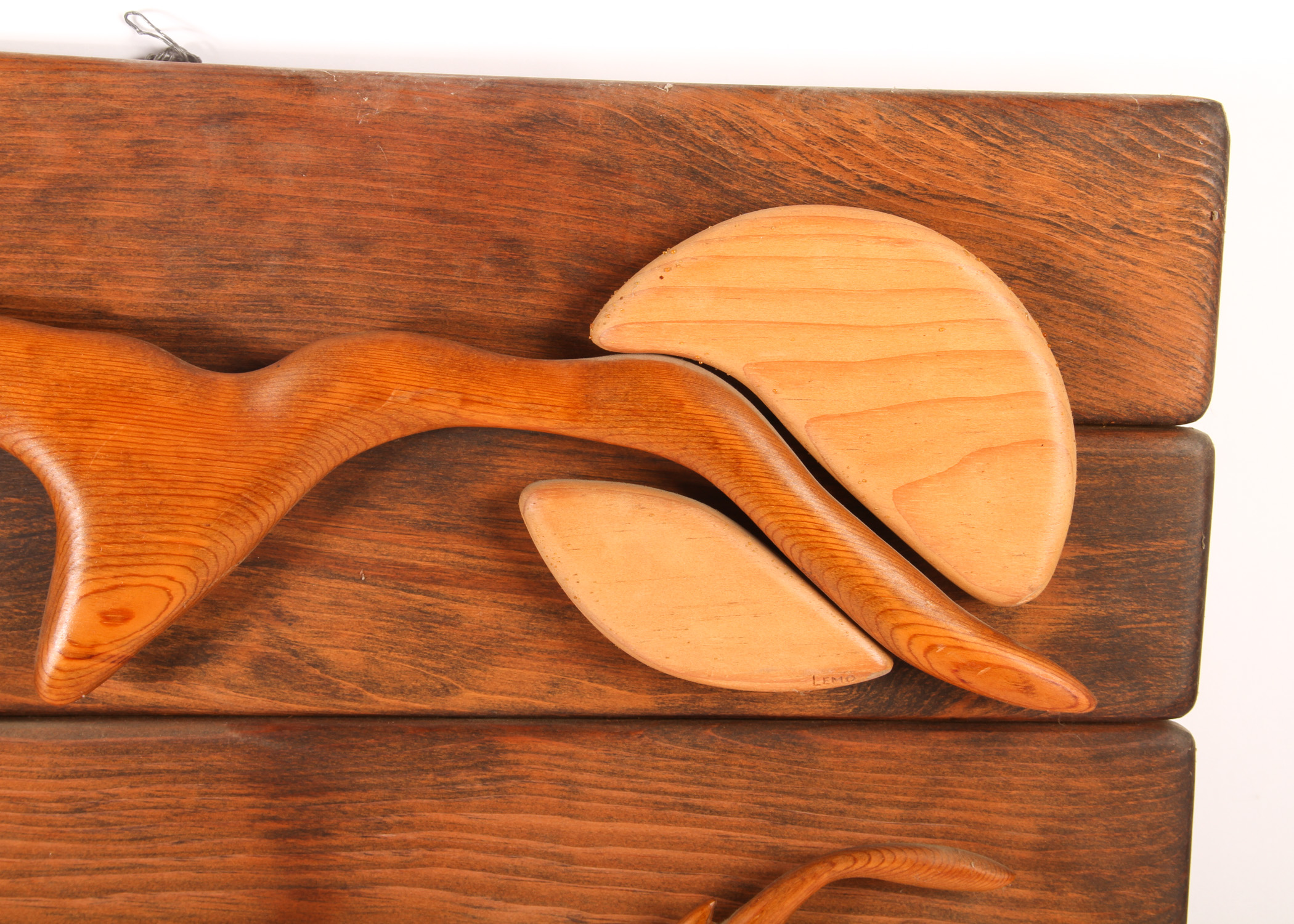 Abstract Hanging Wooden Sculpture