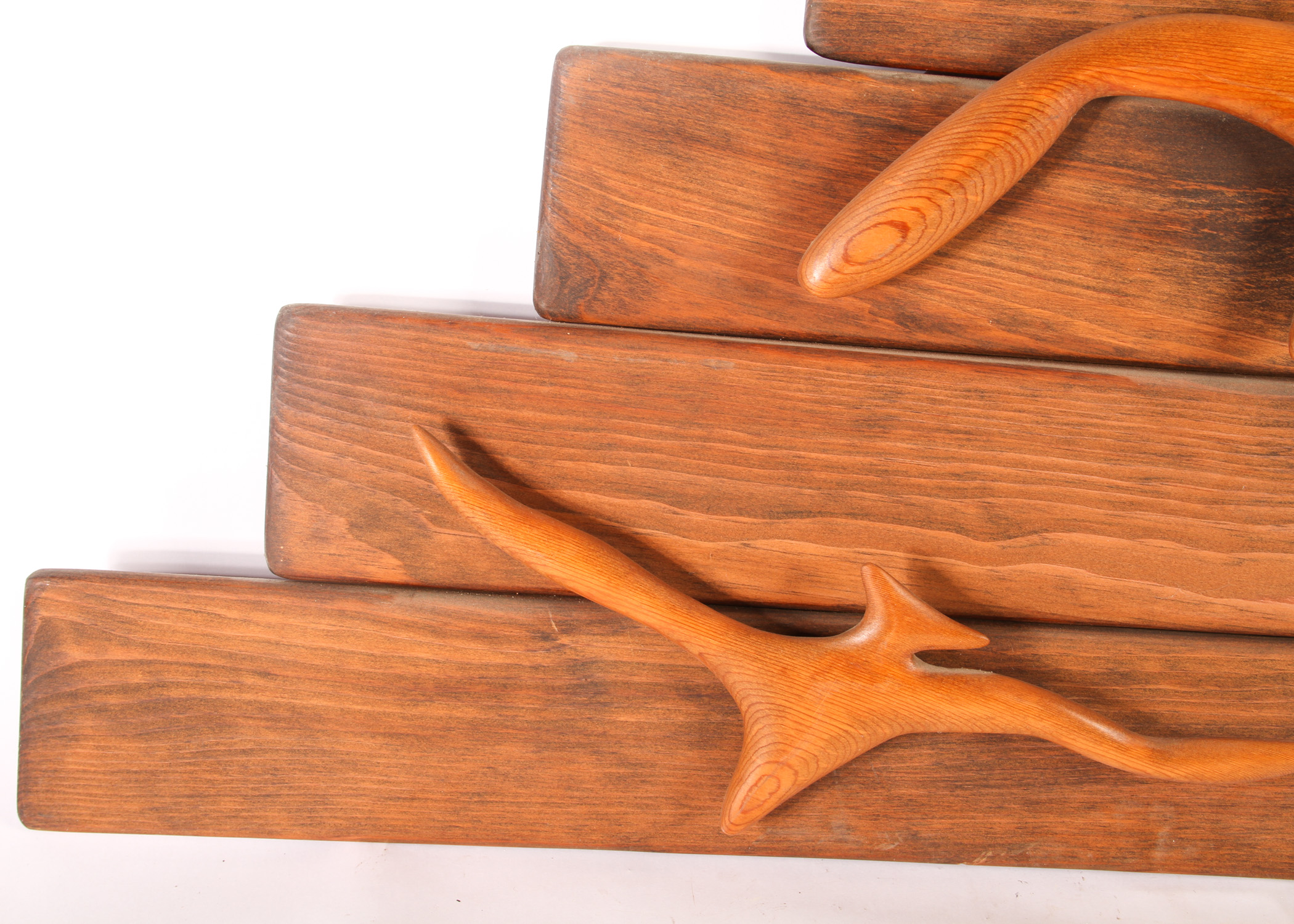 Abstract Hanging Wooden Sculpture