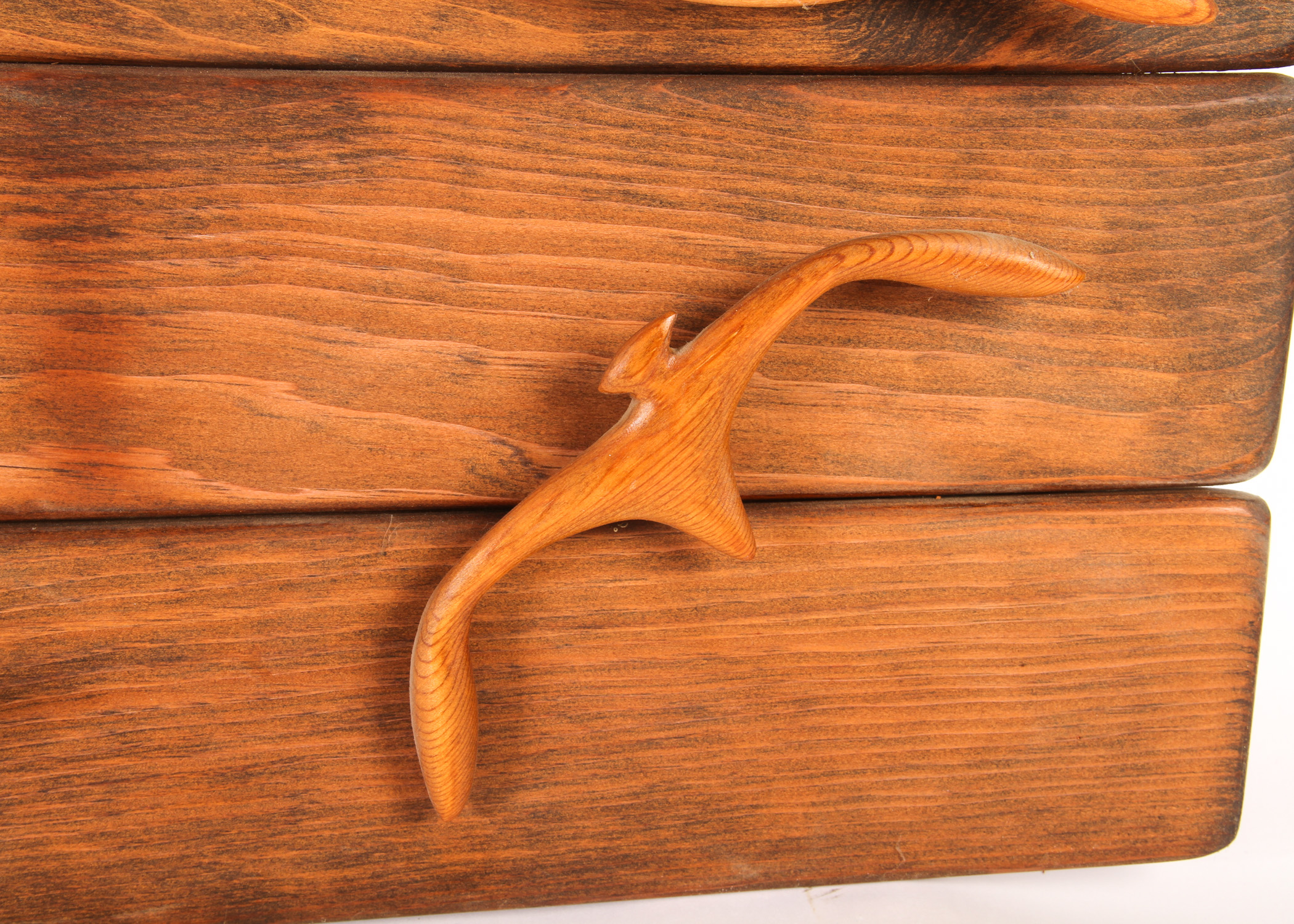 Abstract Hanging Wooden Sculpture