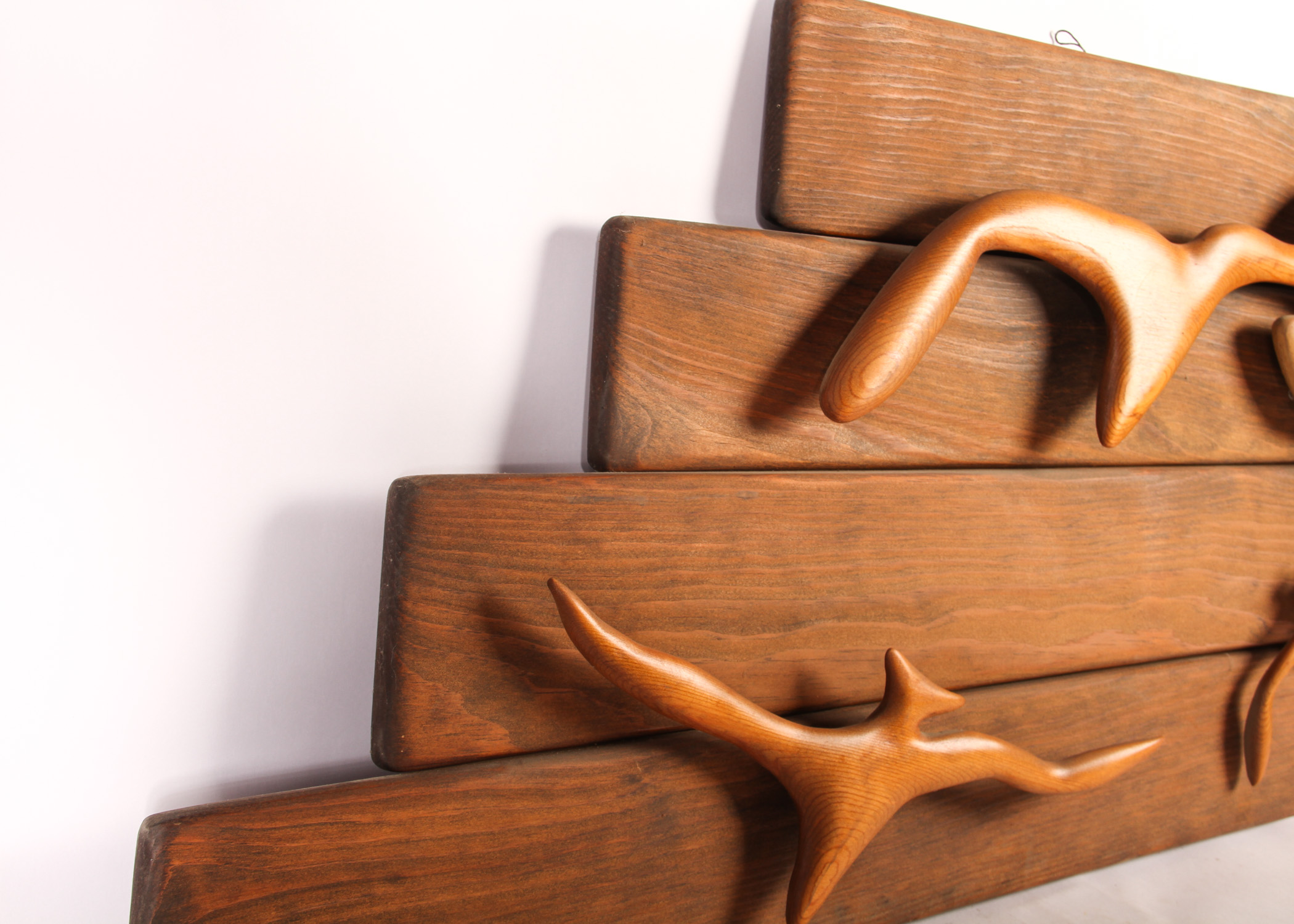 Abstract Hanging Wooden Sculpture