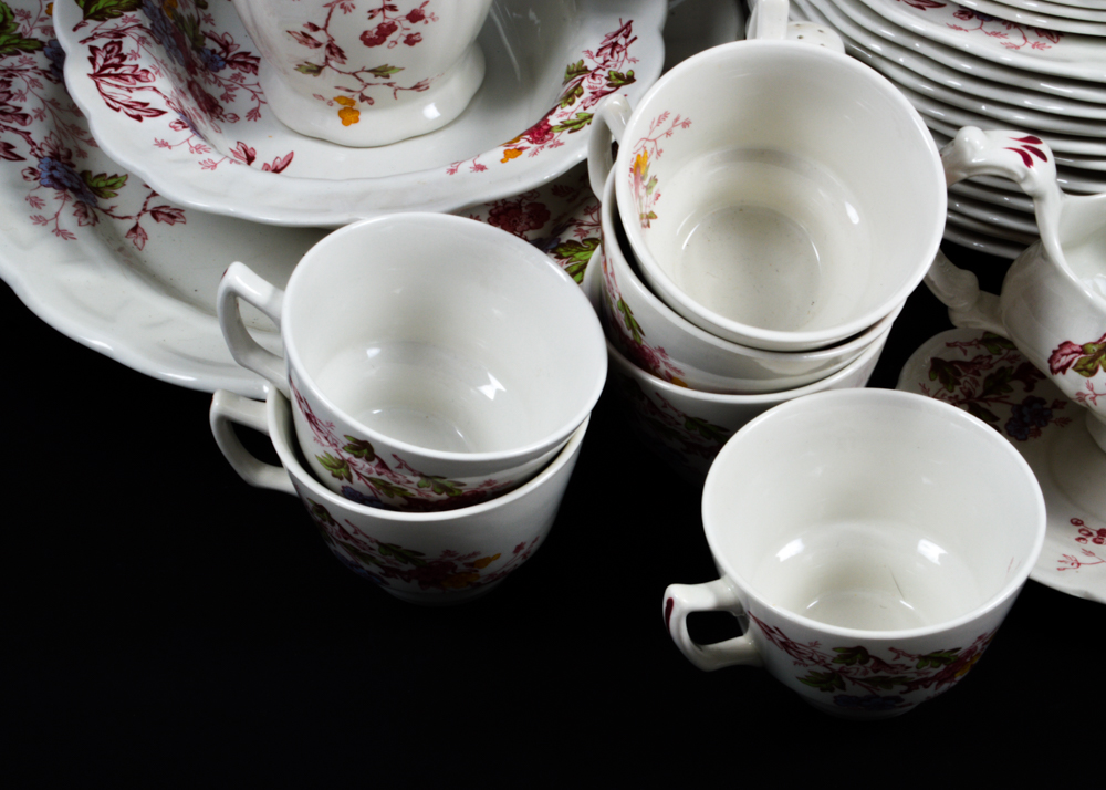 Set of "English Garden" Ridgway China for Twelve