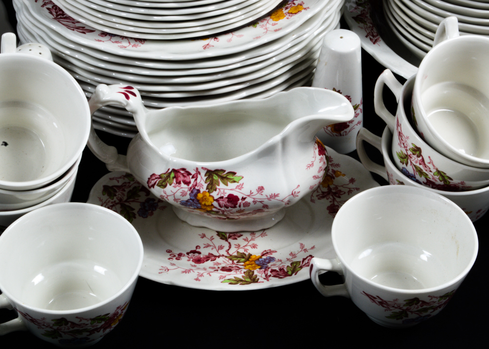 Set of "English Garden" Ridgway China for Twelve