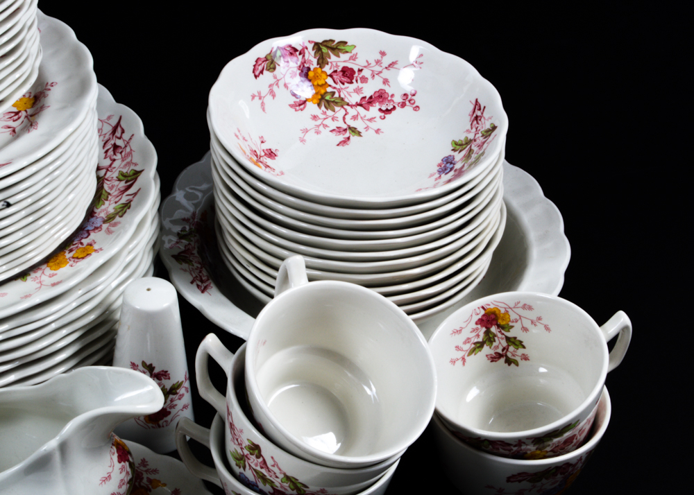 Set of "English Garden" Ridgway China for Twelve