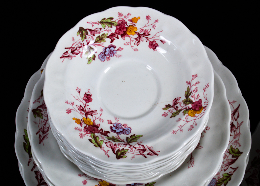 Set of "English Garden" Ridgway China for Twelve