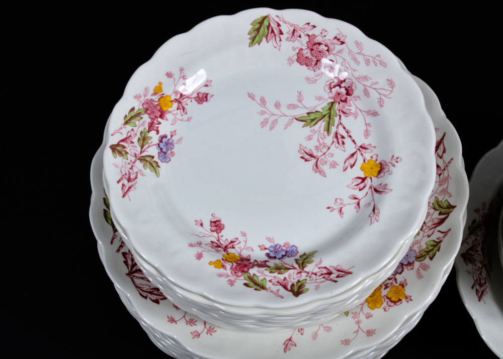 Set of "English Garden" Ridgway China for Twelve