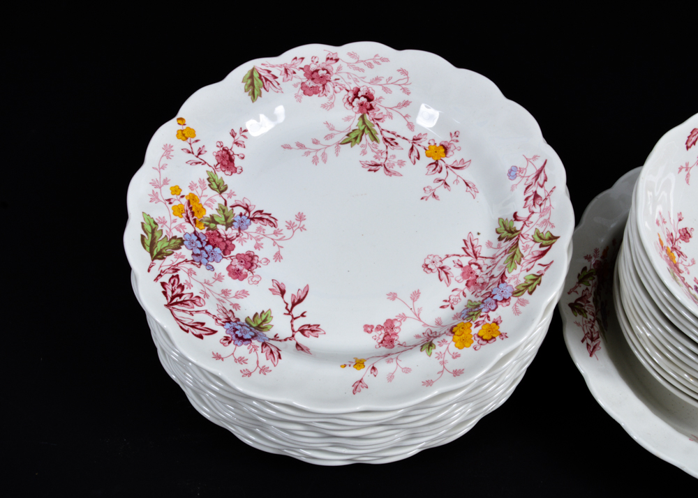 Set of "English Garden" Ridgway China for Twelve