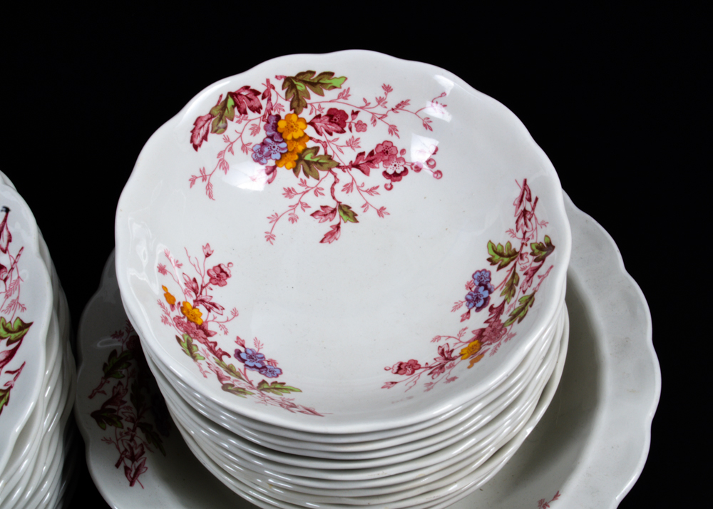 Set of "English Garden" Ridgway China for Twelve