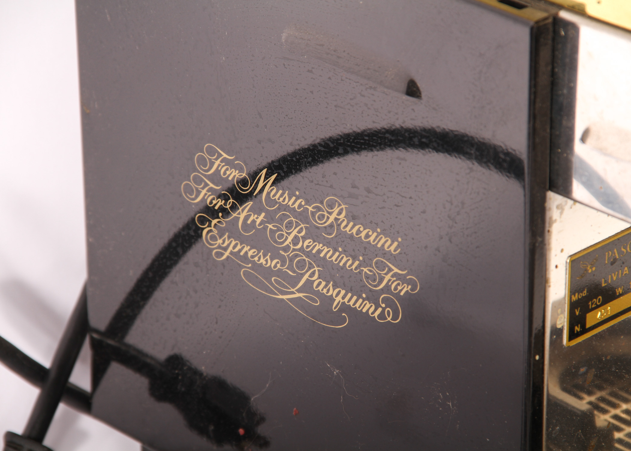 Vintage Pasquini Espresso Machine and Gaggia Coffee Grinder