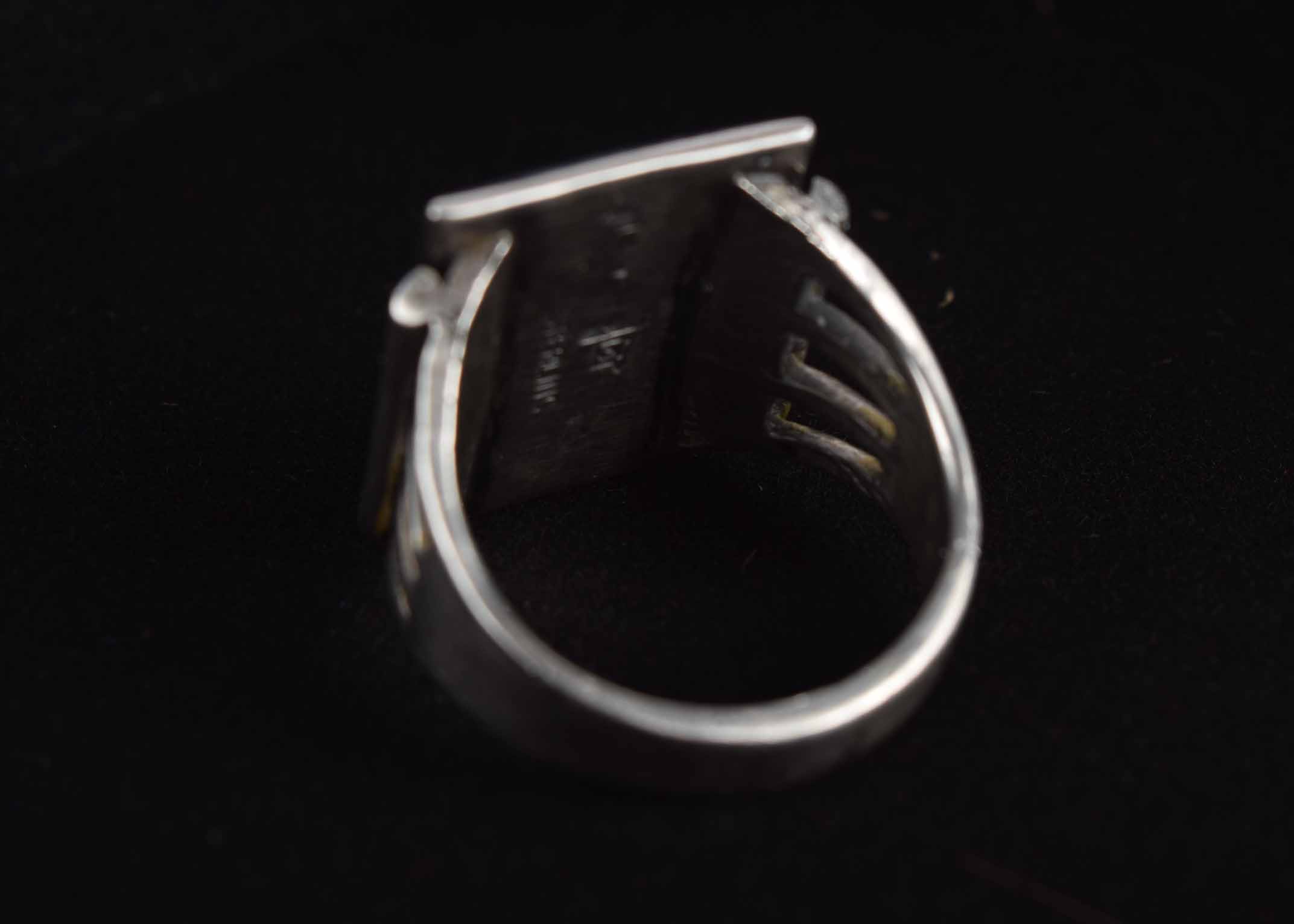 Man's Sterling and Hematite Like Ring