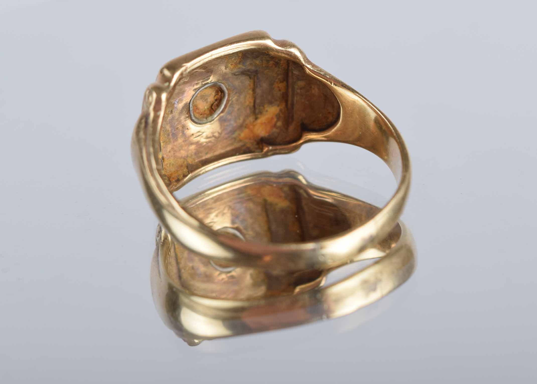 Men's 10K Gold and Enamel Odd Fellows FLT Ring