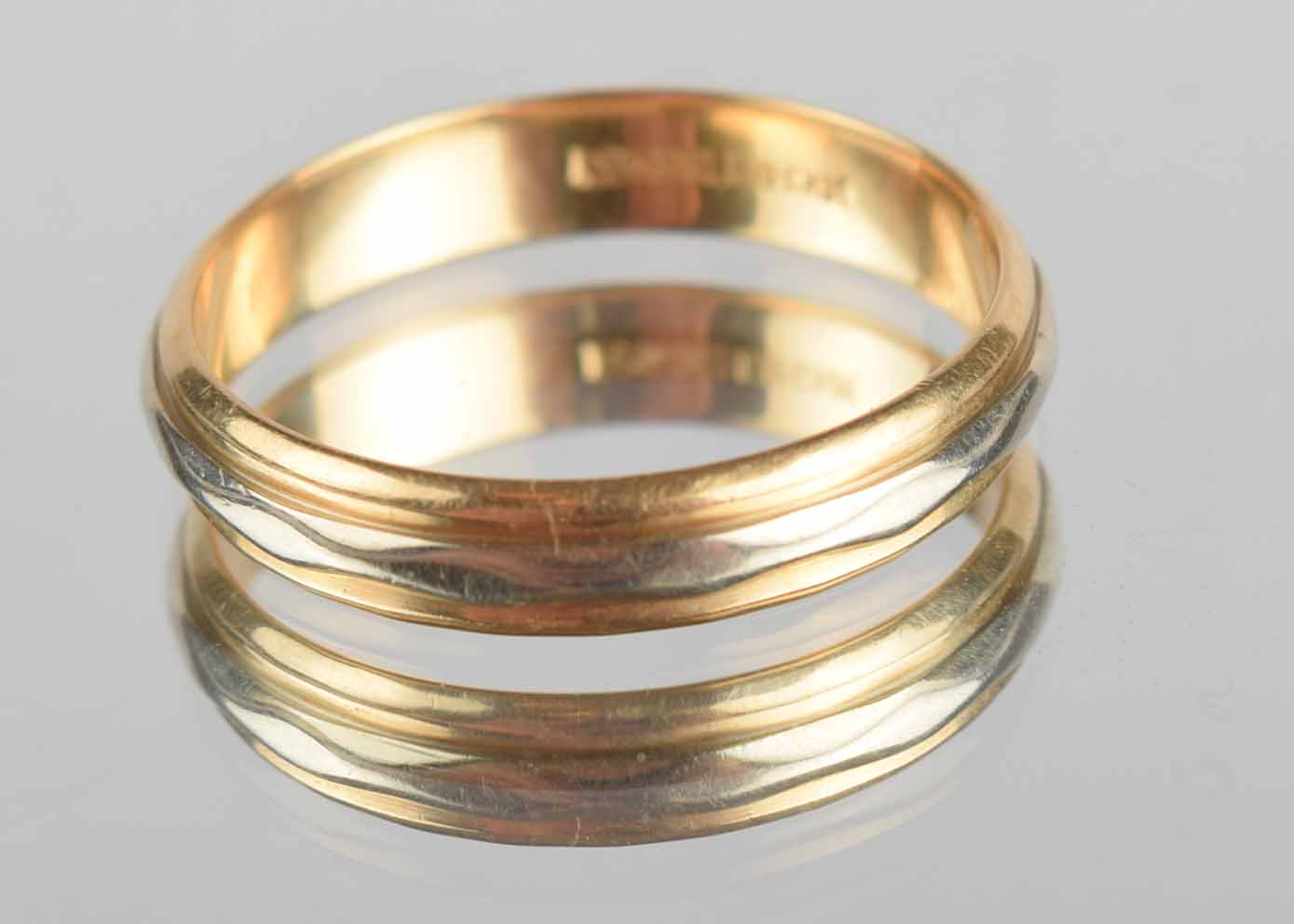 Men's 14K Gold Two-Tone Wedding Band
