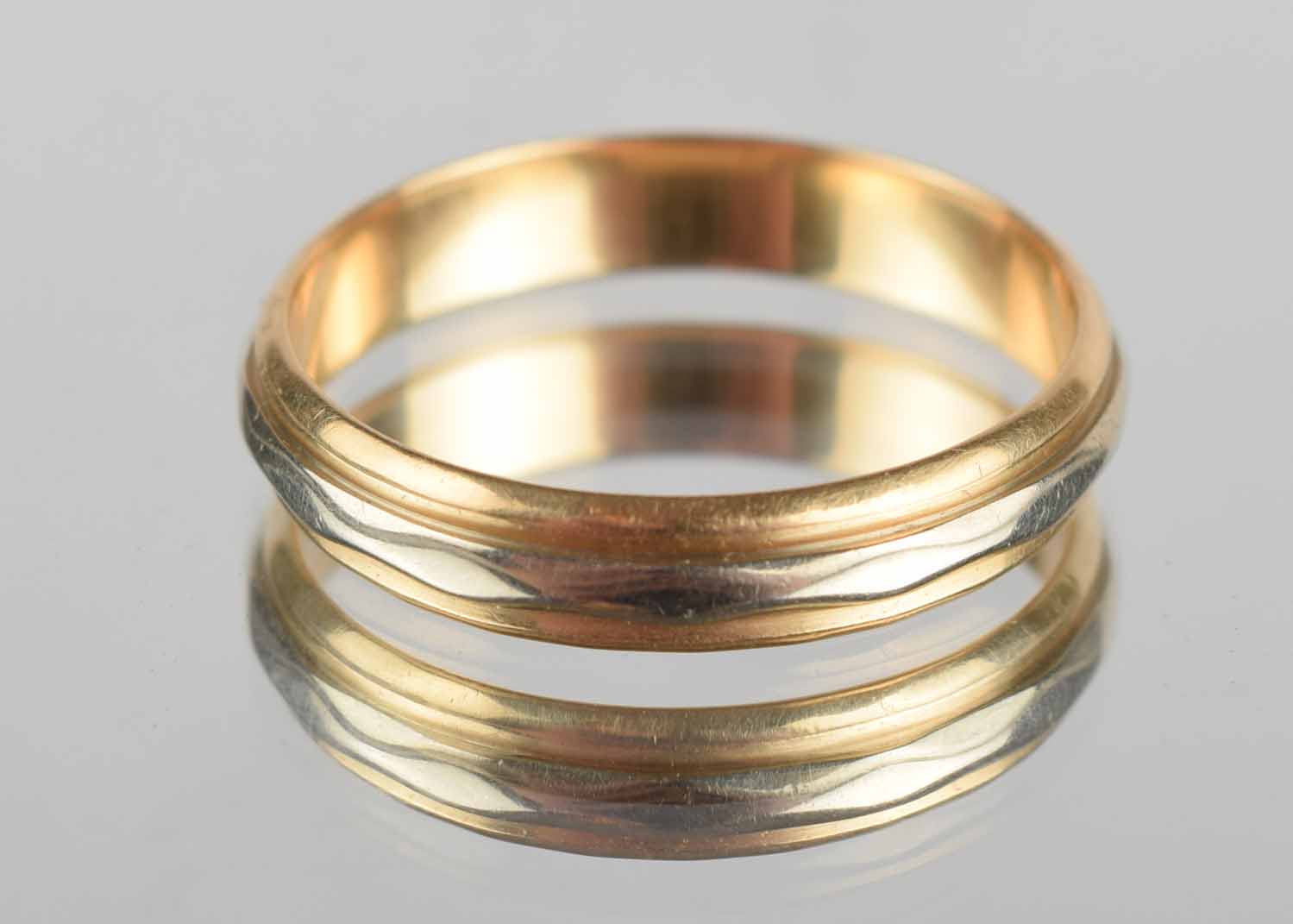 Men's 14K Gold Two-Tone Wedding Band