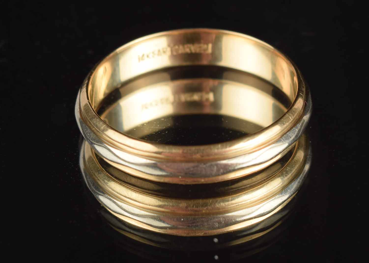 Men's 14K Gold Two-Tone Wedding Band