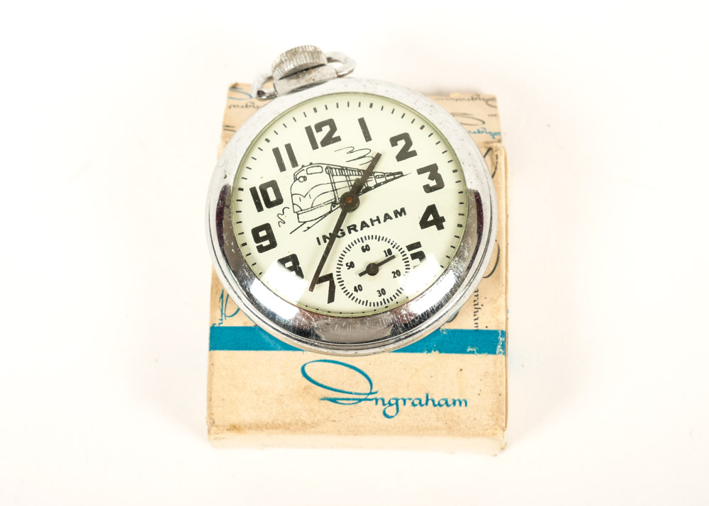 Vintage Ingraham Train Pocket Watch