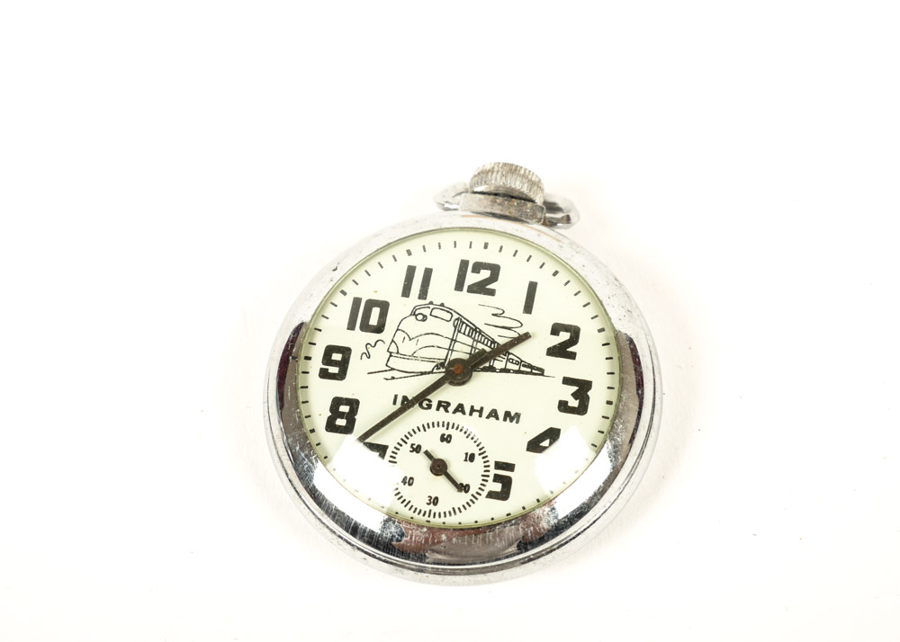 Vintage Ingraham Train Pocket Watch