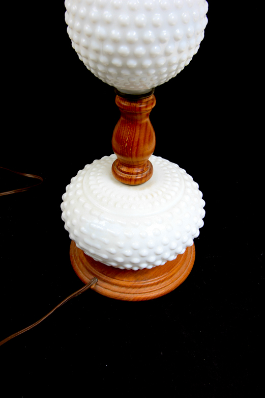 Vintage Milk Glass Table Lamp