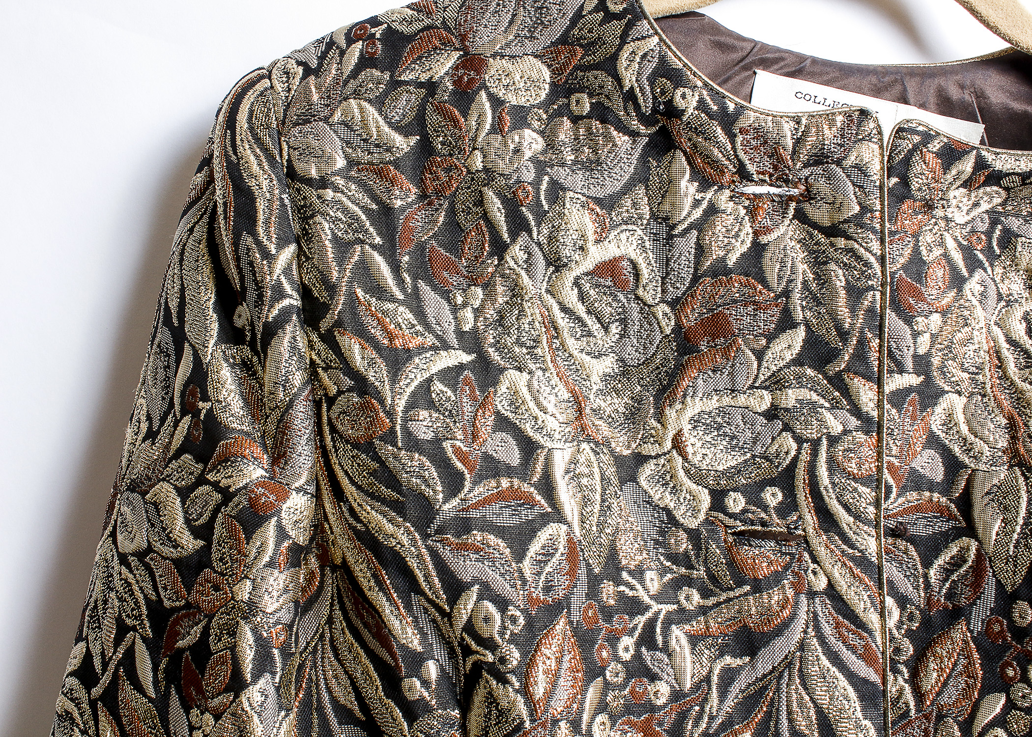 Vintage Mary McFadden Gold and Brown Suit