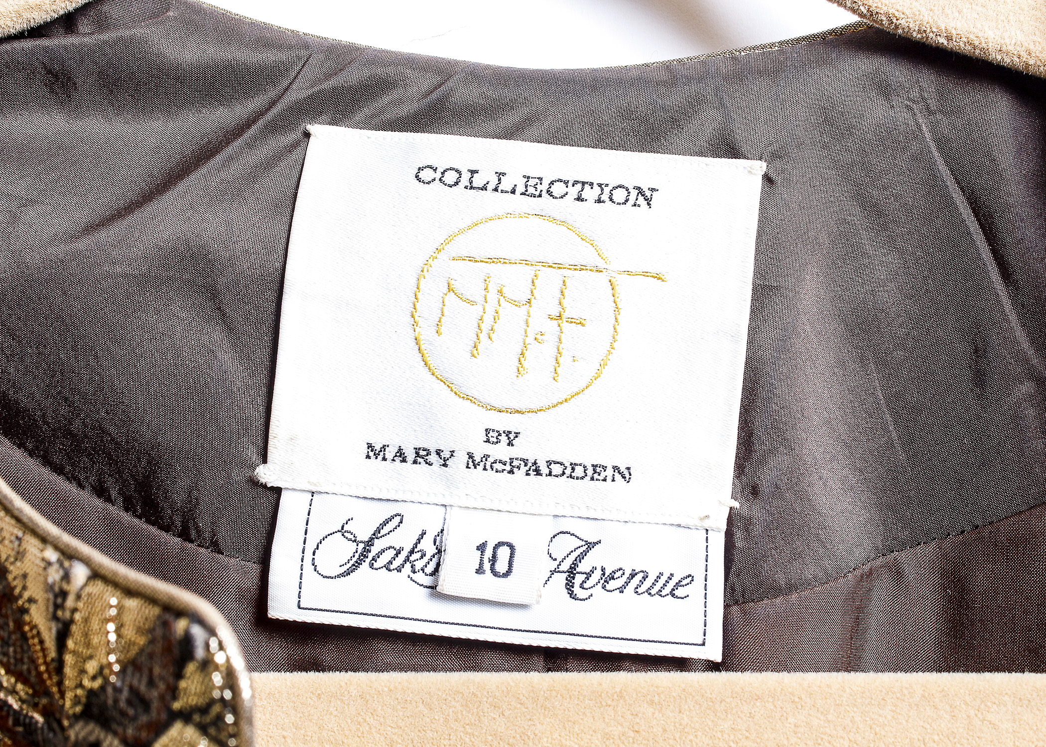 Vintage Mary McFadden Gold and Brown Suit