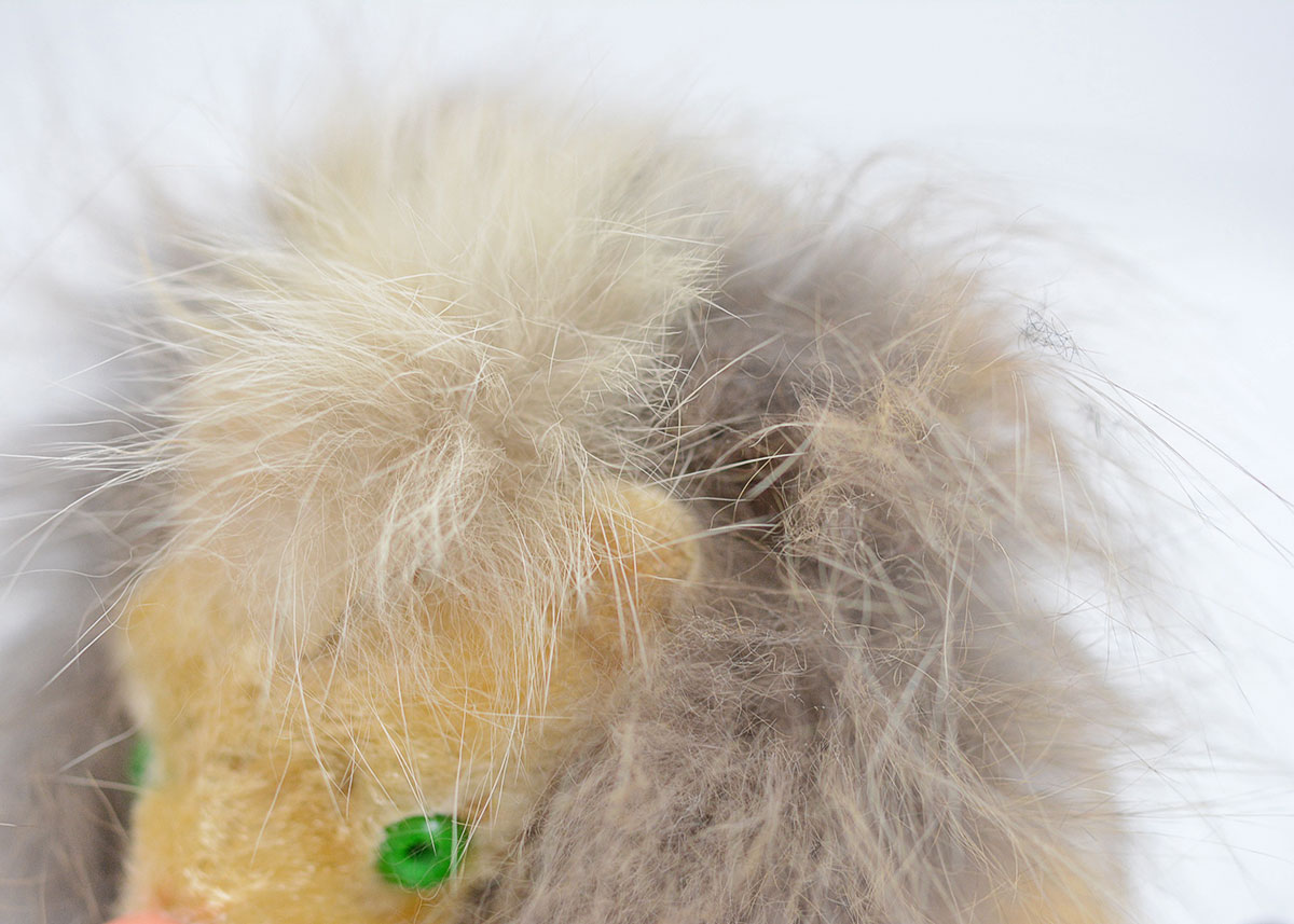 Vintage German Made EMO Brand Wind up Drinking Real Fur Lion