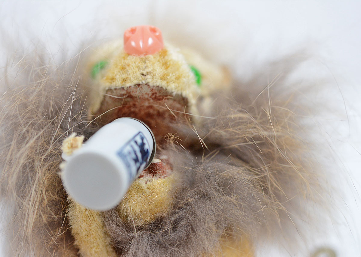 Vintage German Made EMO Brand Wind up Drinking Real Fur Lion