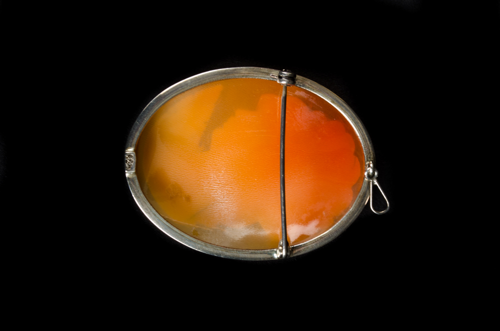 Natural Shell Cameo Mounted in Sterling Silver