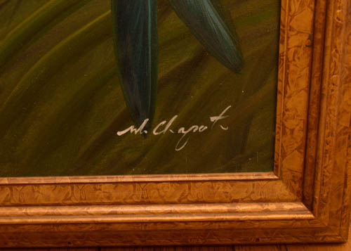 Signed Chapot Original Oil on Canvas of Parrots