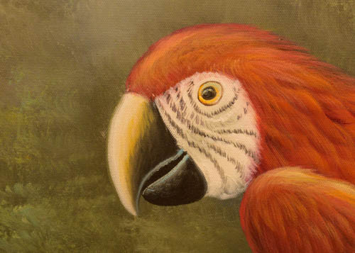 Signed Chapot Original Oil on Canvas of Parrots