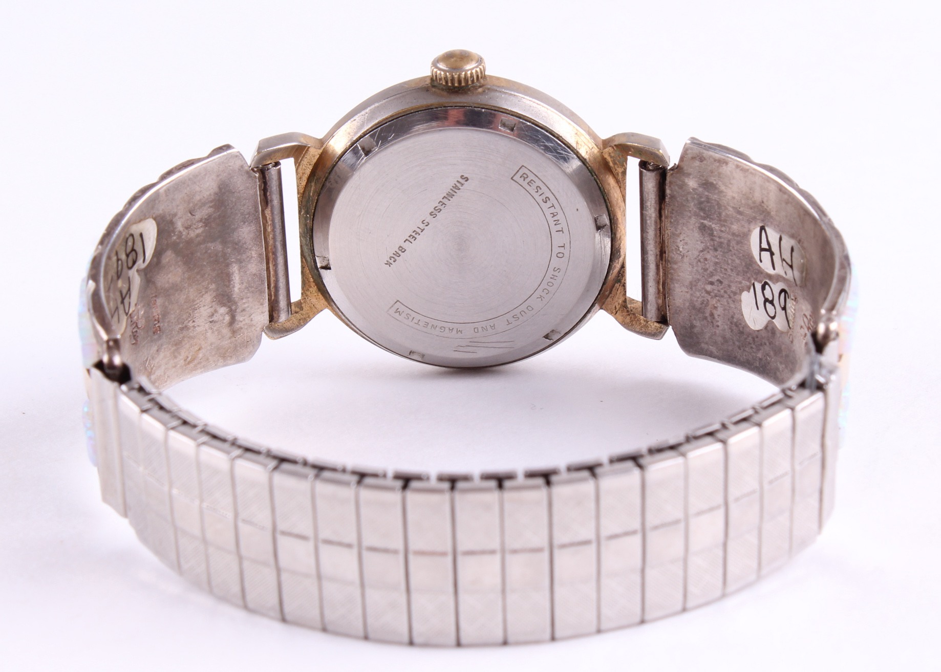 Signed Navajo Artist S. Ray Sterling Watch Band