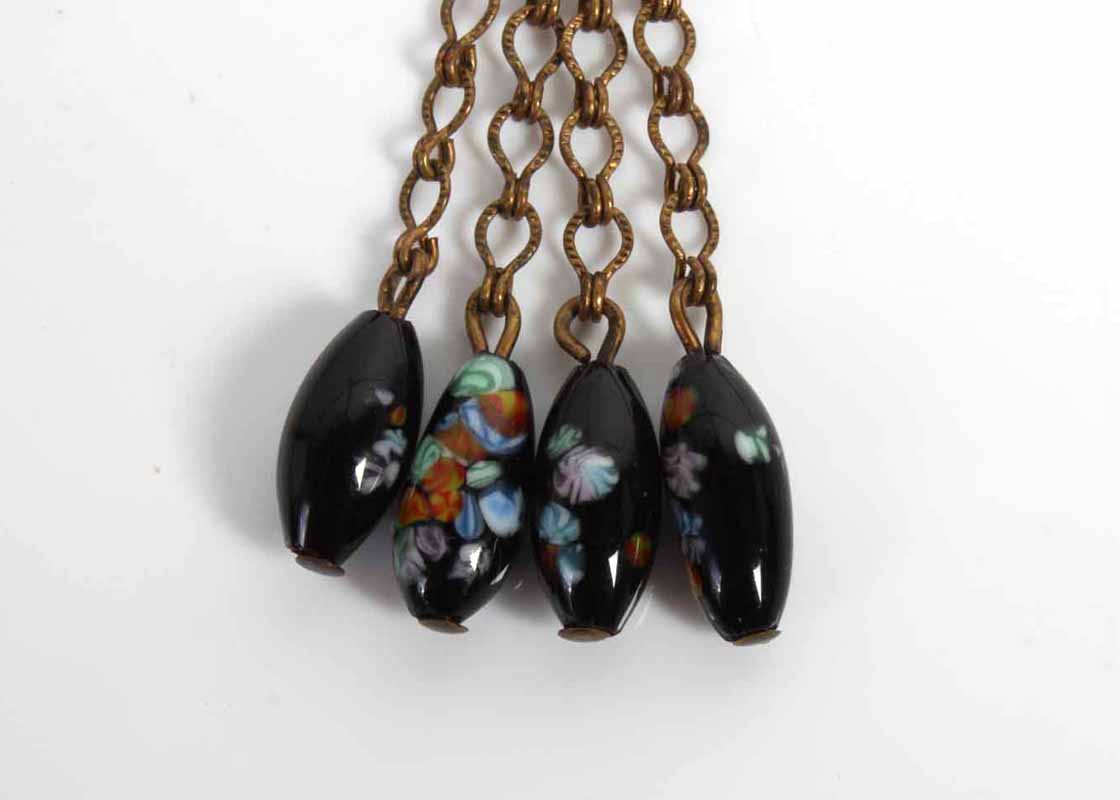 Gold Tone Glass Bead Necklace