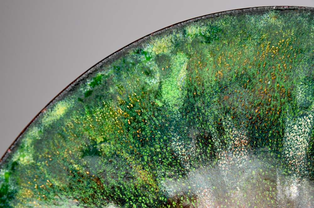 Green Enamel on Copper Charger