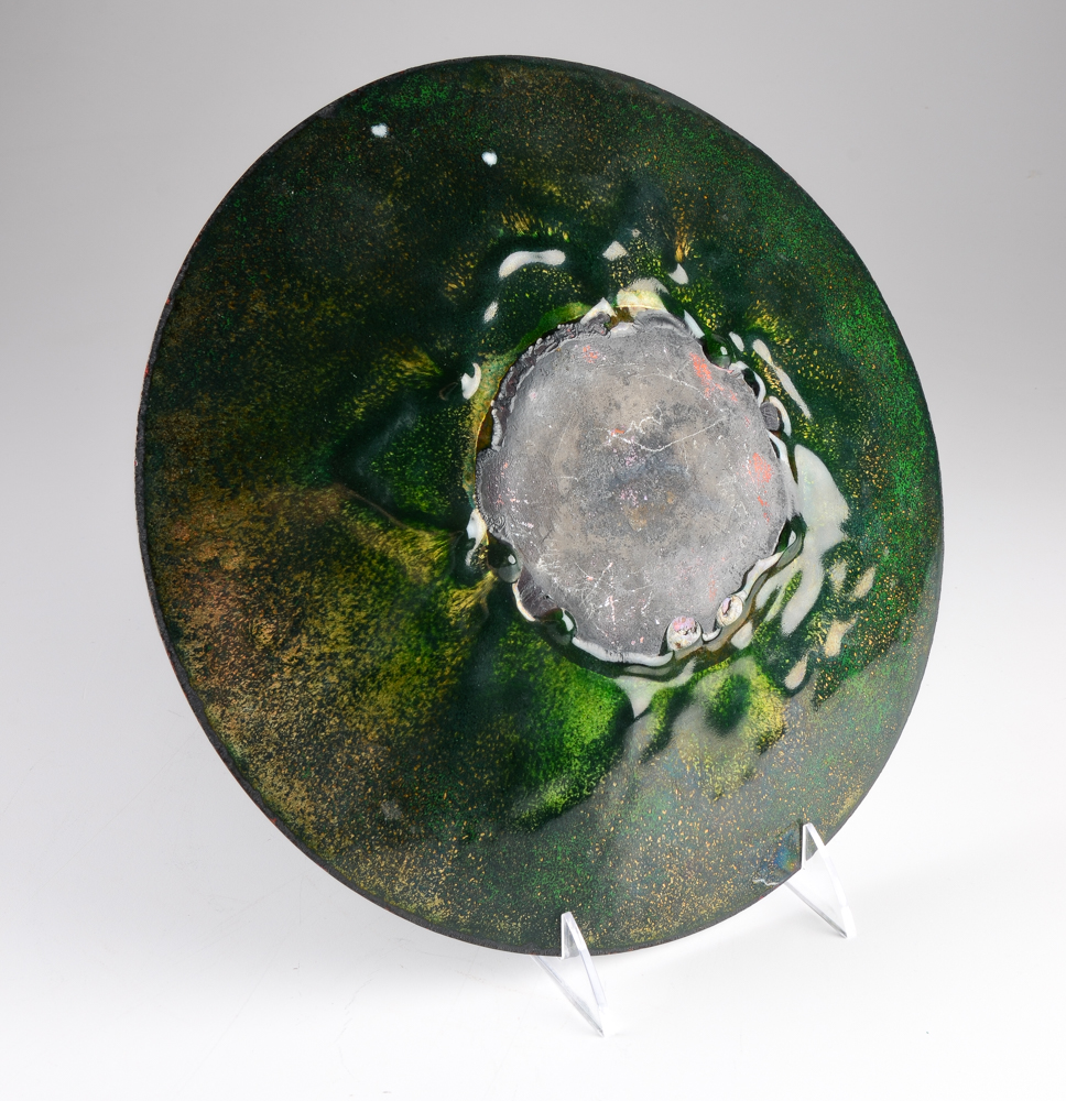 Green Enamel on Copper Charger