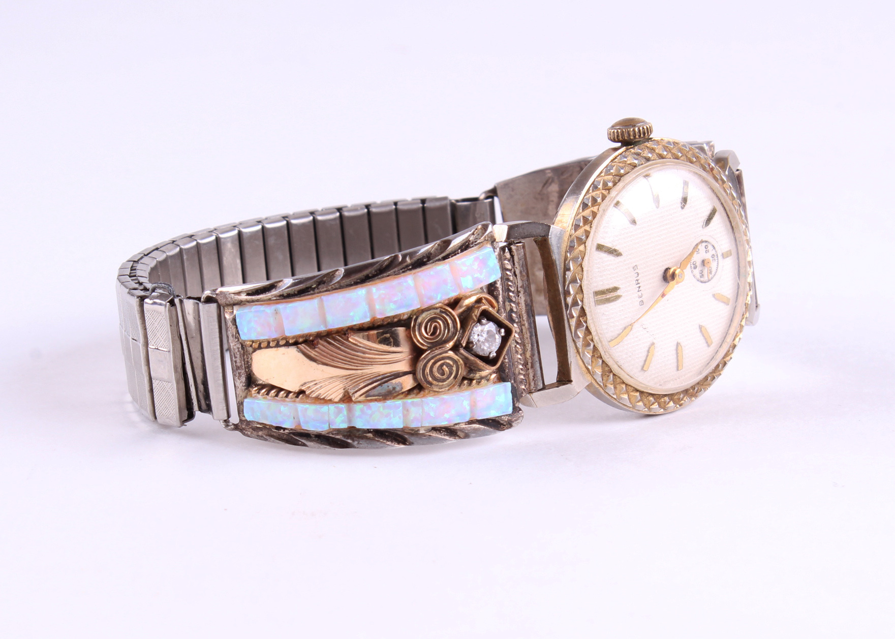 Signed Navajo Artist S. Ray Sterling Watch Band