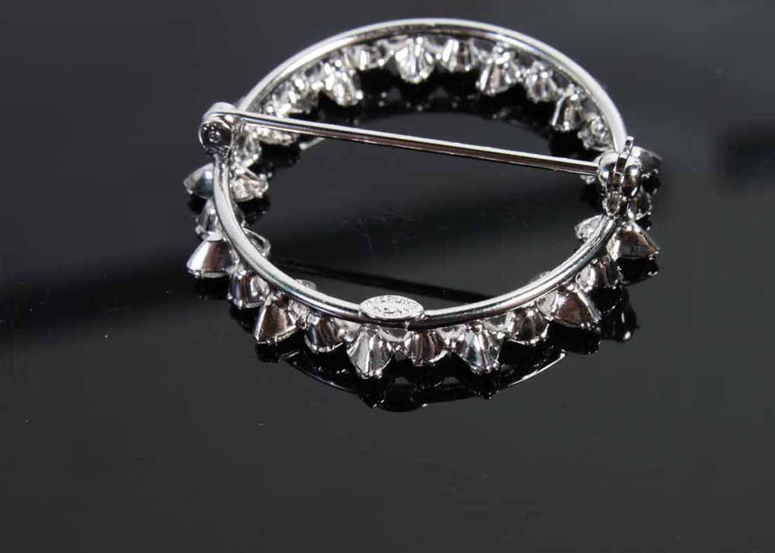 Pair of Jeweled Sterling Silver Pins