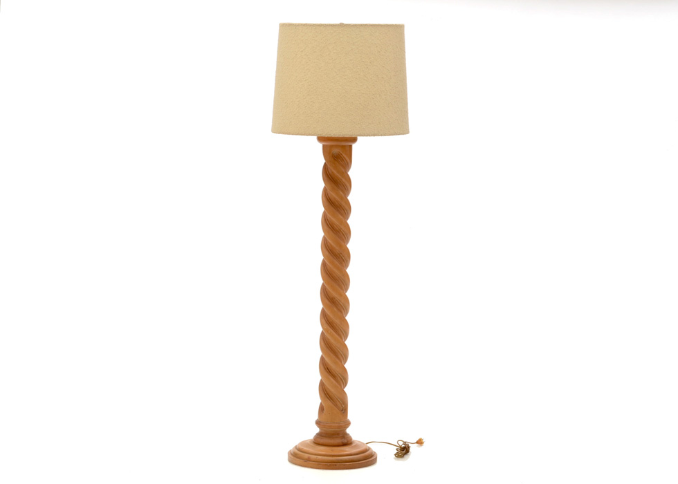 Italian Floor Lamp with Spiral Turned Shaft