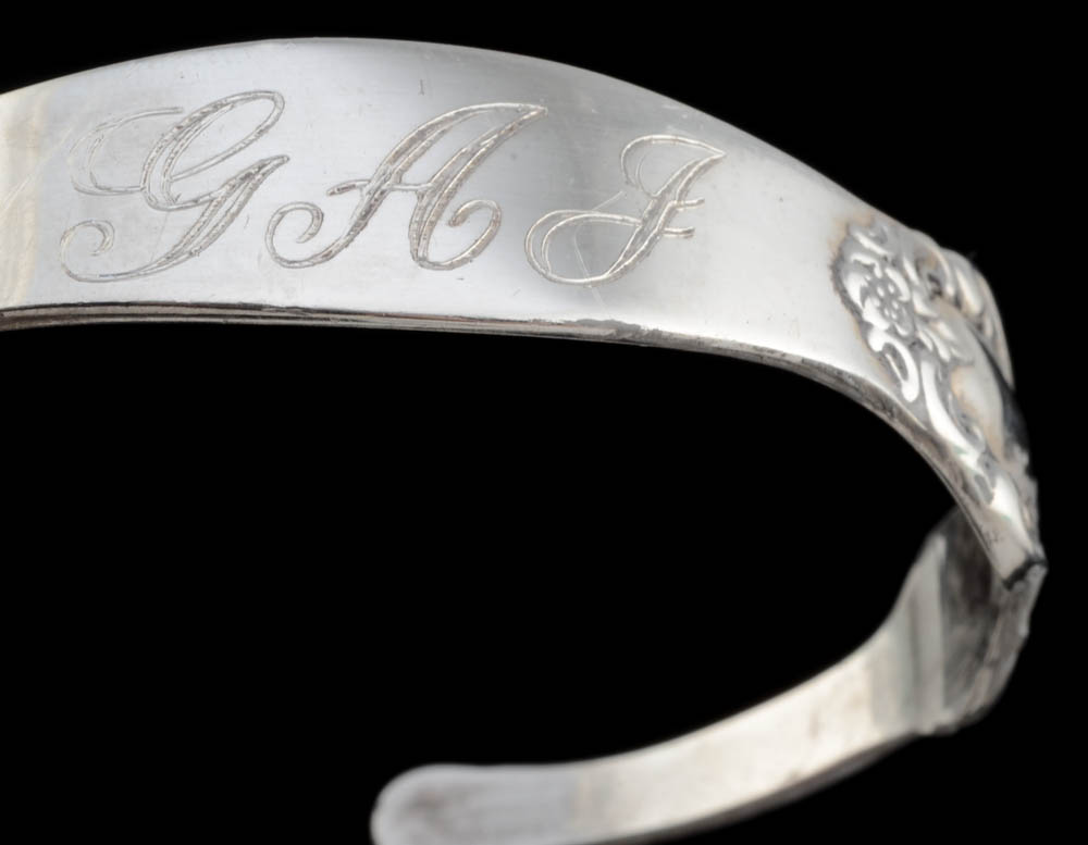 Sterling Cuff Bracelet, Onyx Pendant and Horse Shoe Link Bracelet