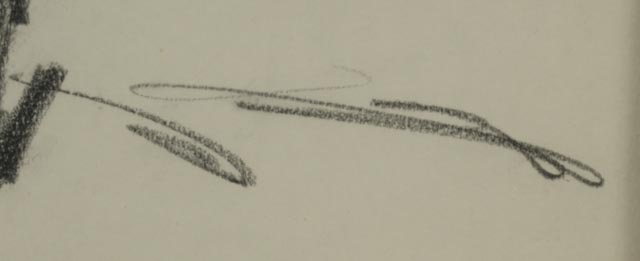 Vintage Graphite Drawing of Head of Woman