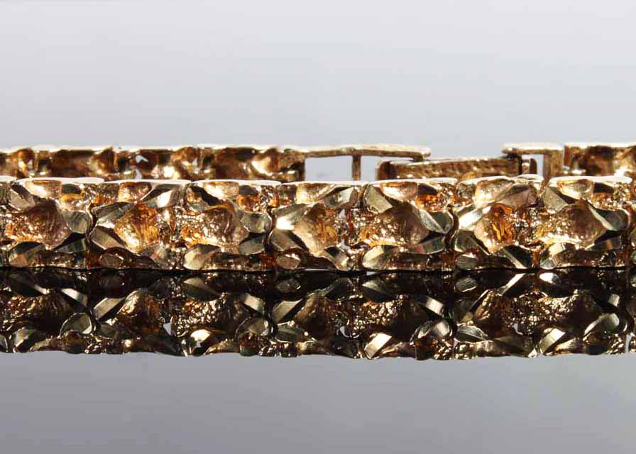 14K Yellow Gold Nugget Bracelet