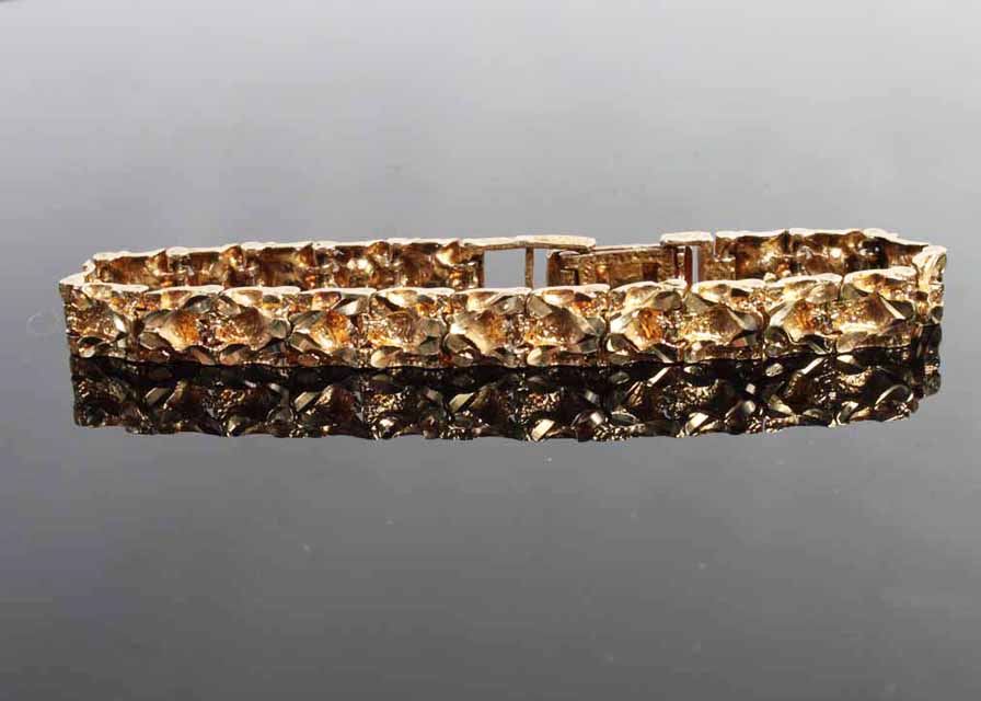 14K Yellow Gold Nugget Bracelet