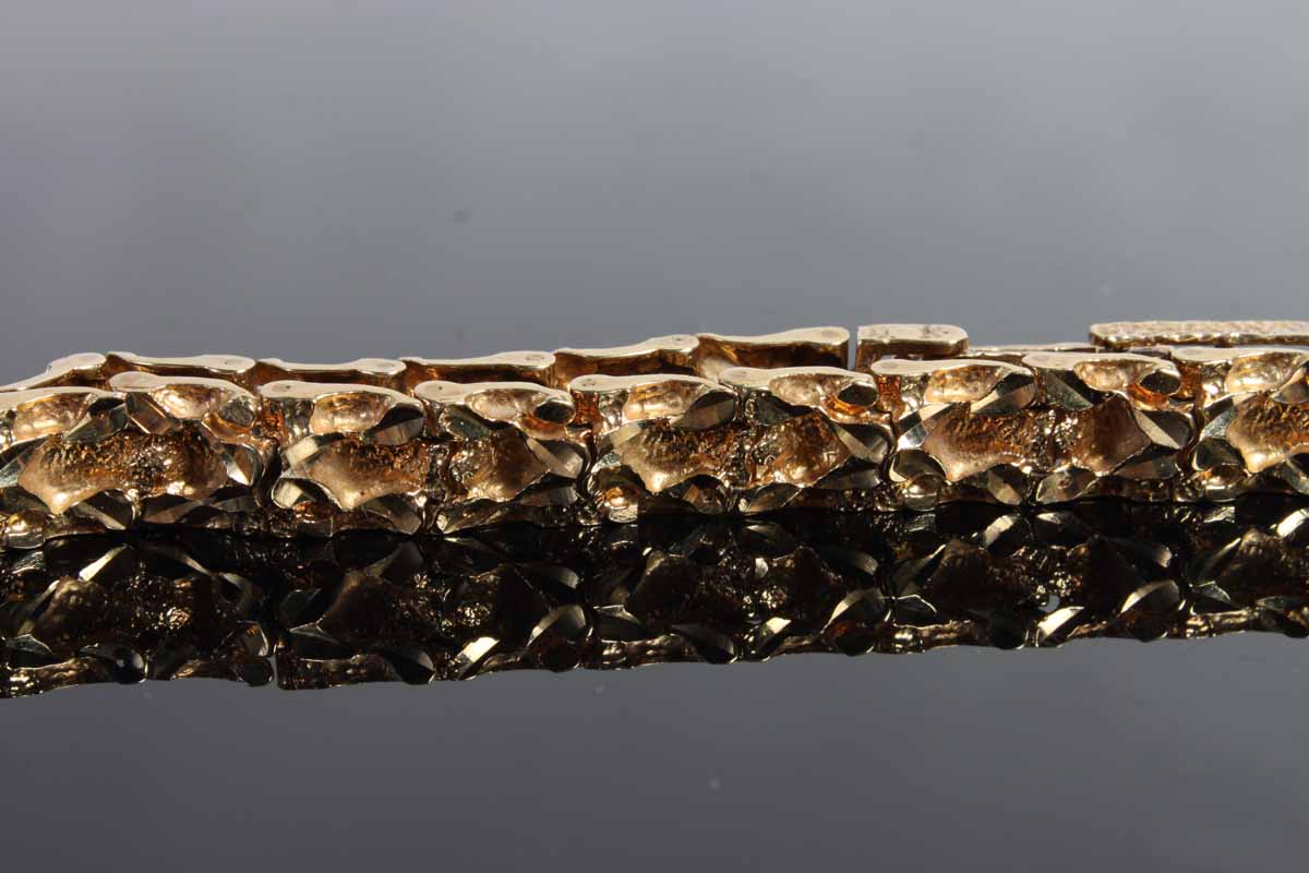 14K Yellow Gold Nugget Bracelet