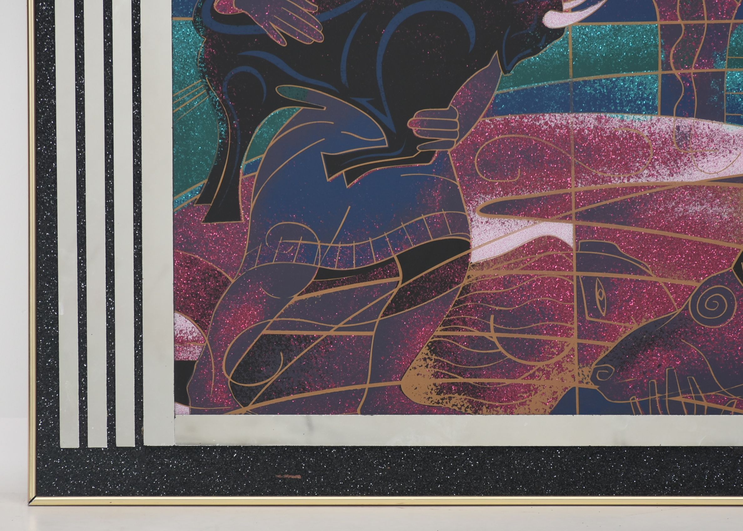 Herlinda Sanchez Laurel Art Deco Style Glass Serigraph