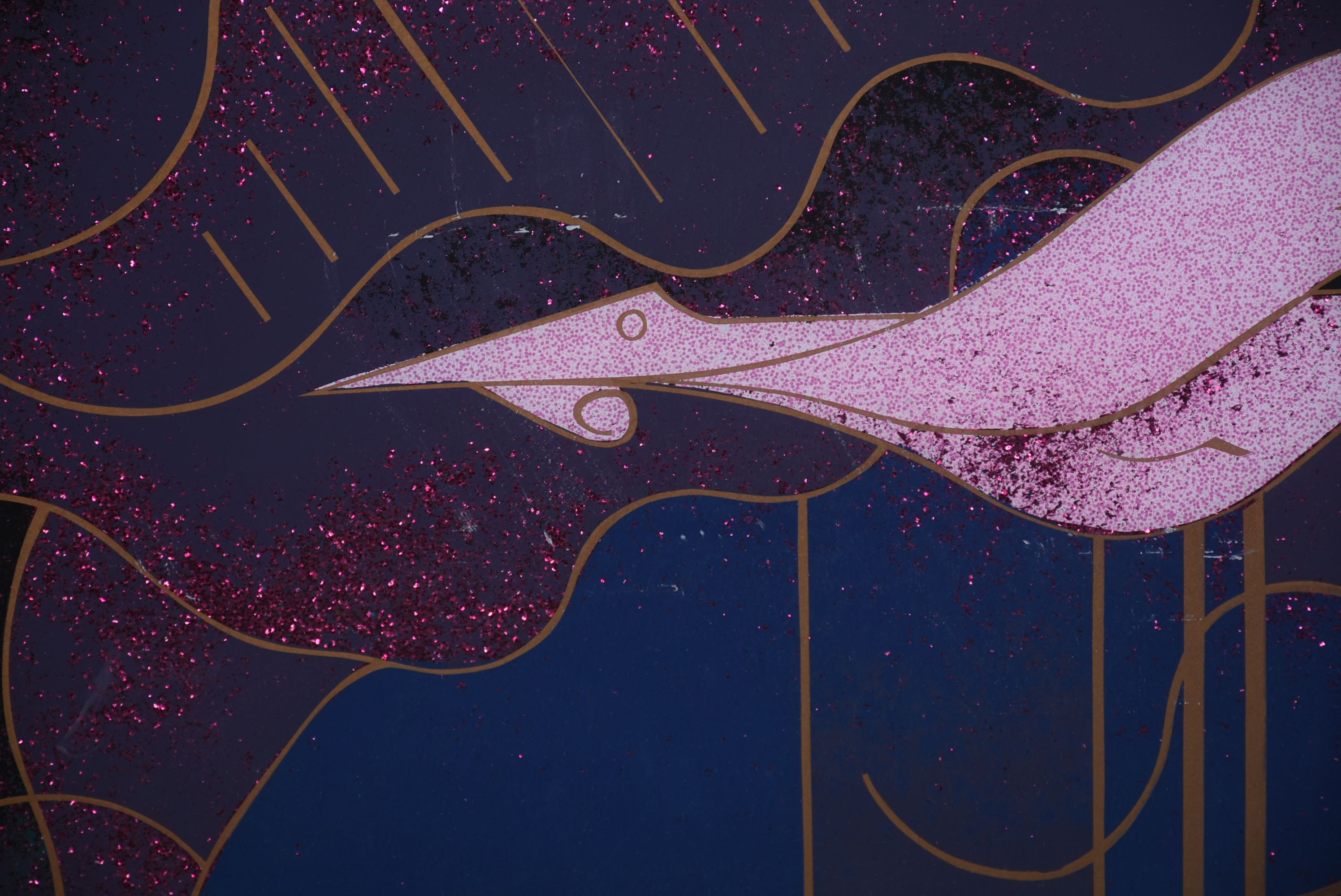 Herlinda Sanchez Laurel Art Deco Style Glass Serigraph