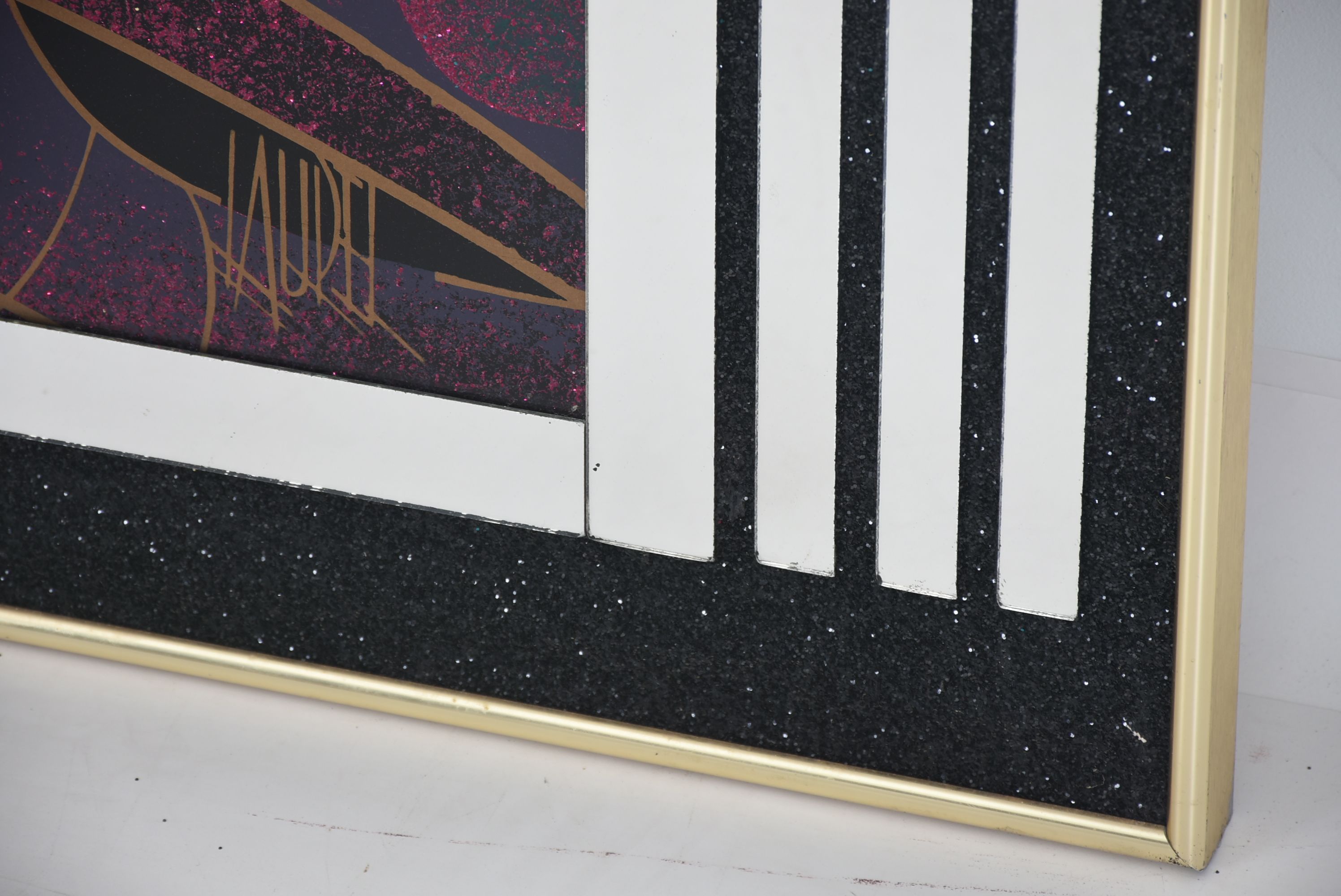 Herlinda Sanchez Laurel Art Deco Style Glass Serigraph